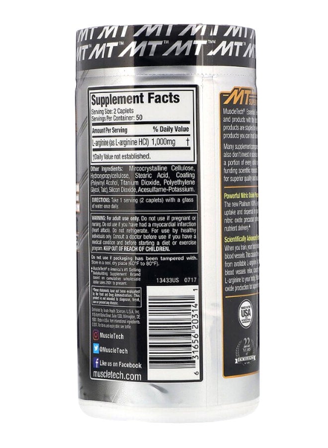 MuscleTech - Platinum L- Arginine Unflavored Caplets - Image 1
