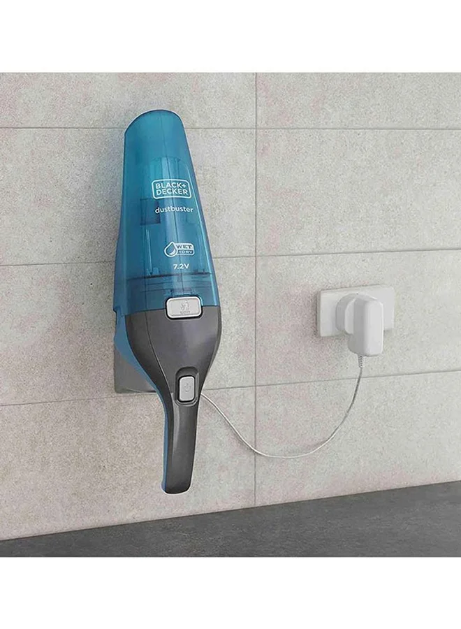BLACK+DECKER Cordless Dustbuster Handheld Vacuum Cleaner, Wet & Dry, 7.2V 1.5Ah Li-Ion Battery, 385ml Capacity, Includes Charger Base, 385 ml 10.8 W WDC215WA-B5 Blue/Grey