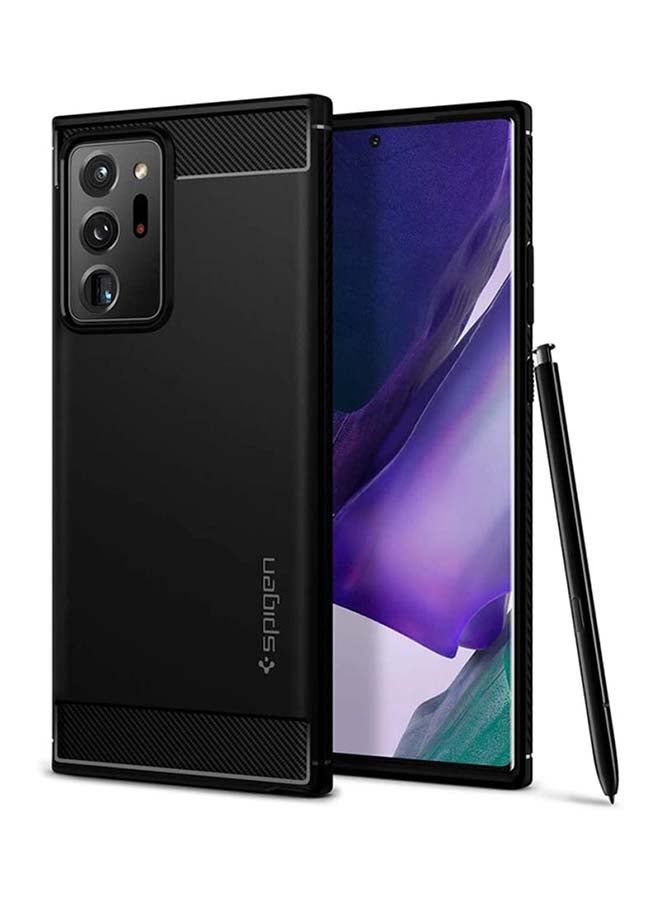 سبايجن غطاء حماية راجد آرمور لهاتف سامسونج جالاكسي نوت 20 ألترا مقاس 6.9 بوصات أسود غير لامع - Image 1
