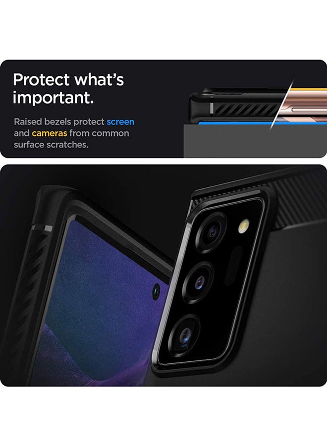 سبايجن غطاء حماية راجد آرمور لهاتف سامسونج جالاكسي نوت 20 ألترا مقاس 6.9 بوصات أسود غير لامع - Image 3