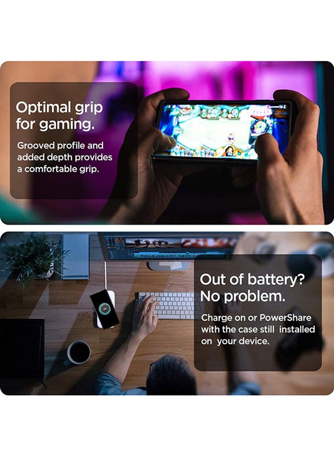 سبايجن غطاء حماية راجد آرمور لهاتف سامسونج جالاكسي نوت 20 ألترا مقاس 6.9 بوصات أسود غير لامع - Image 4