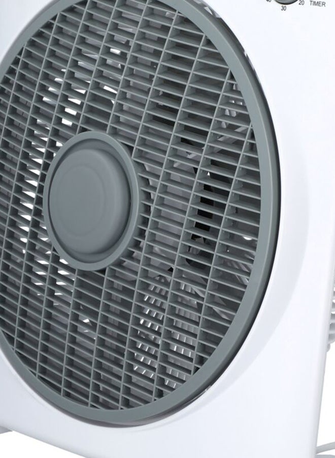 NIKAI - 12” Box Fan With Timer, 5 PP Blades, 3 Speeds, Rotating Grill, 60-Min Timer, Energy-Efficient, Child Safe Personal Desk Fan, Ideal For Office, And Home NF755N2 Grey - Image 1