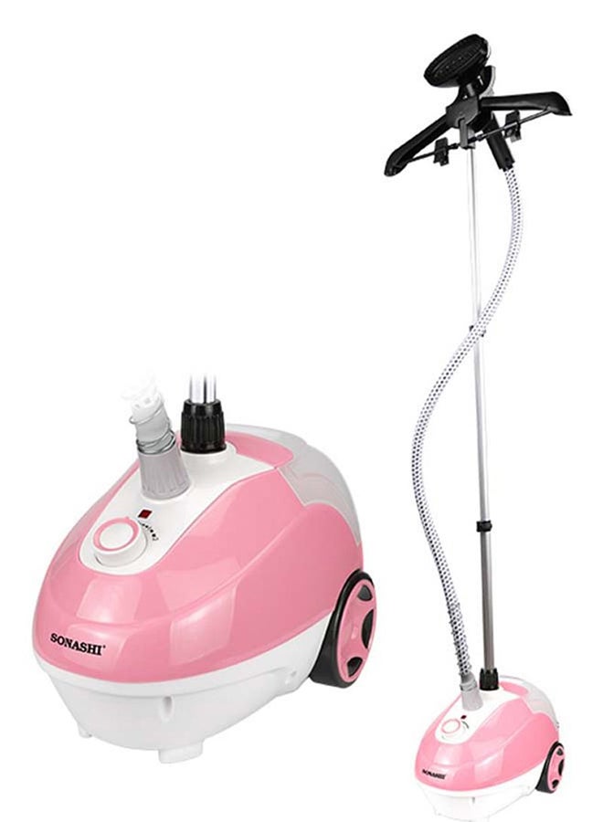 SONASHI - Garment Steamer - Suitable for All Fabrics | Automatic Re-Start and Double Safety System | Big Water Tank 1.3L with Overheat Protection | Continuous Working 40 MINs 1.3 L 1700 W SGS-321 Pink - Image 1