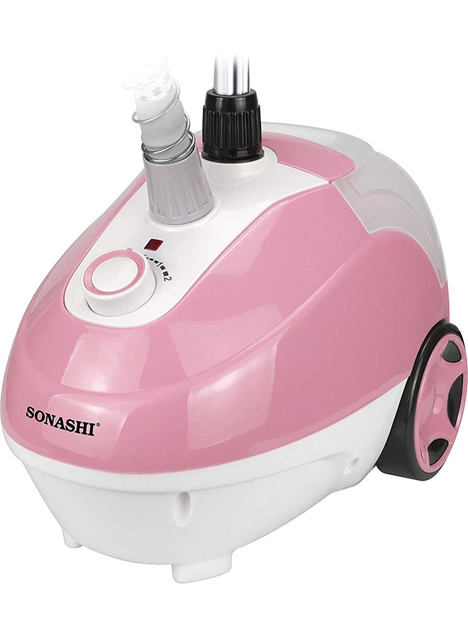 SONASHI - Garment Steamer - Suitable for All Fabrics | Automatic Re-Start and Double Safety System | Big Water Tank 1.3L with Overheat Protection | Continuous Working 40 MINs 1.3 L 1700 W SGS-321 Pink - Image 1