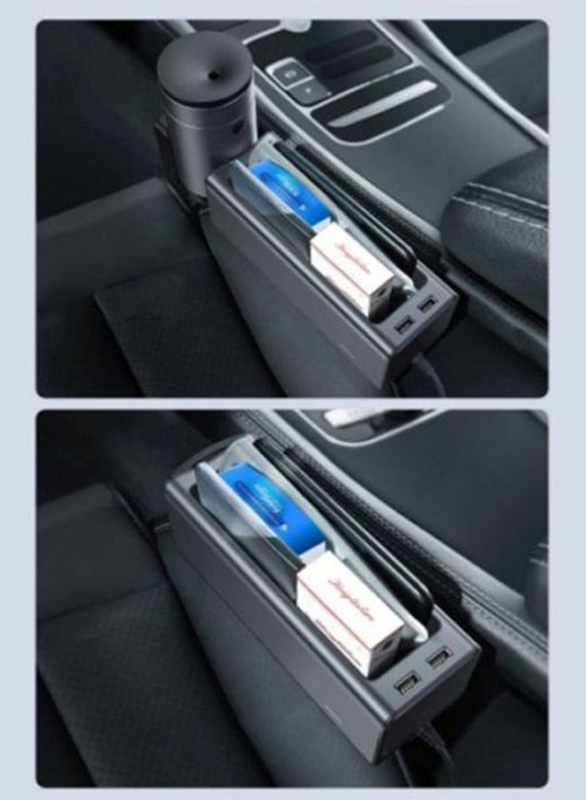Baseus Metal Car Seat Gap Filler, Car Seat Gap Organizer Front Seat with Cup Holder/2 USB Ports, Car Seat Storage Box  - Image 3