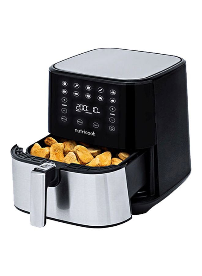 nutricook Air Fryer 2 Led One Touch Screen With 10 Presets Preheat Celsius To Fahrenheit Conversion Auto Shut Off And Shake Reminder 5.5 L 1700 W AF205 Stainless Steel  - Image 2