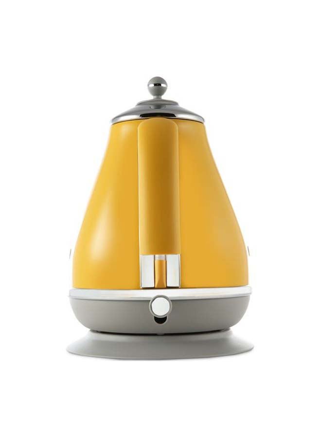 De'Longhi Icona Capitals Yellow Vintage Style Kettle, 1.7 L Capacity With Water Level Indicator, 360 Swivel Base, Anti-Slip Feet, Soft Opening Lid, Premium Stainless Steel 1.7 L 3000 W KBOC3001.Y yellow - Image 5
