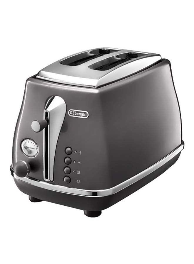 De'Longhi 2-Slice Icona Metallics Toaster 900.0 W CTOT2003.GY Grey/Silver - Image 1