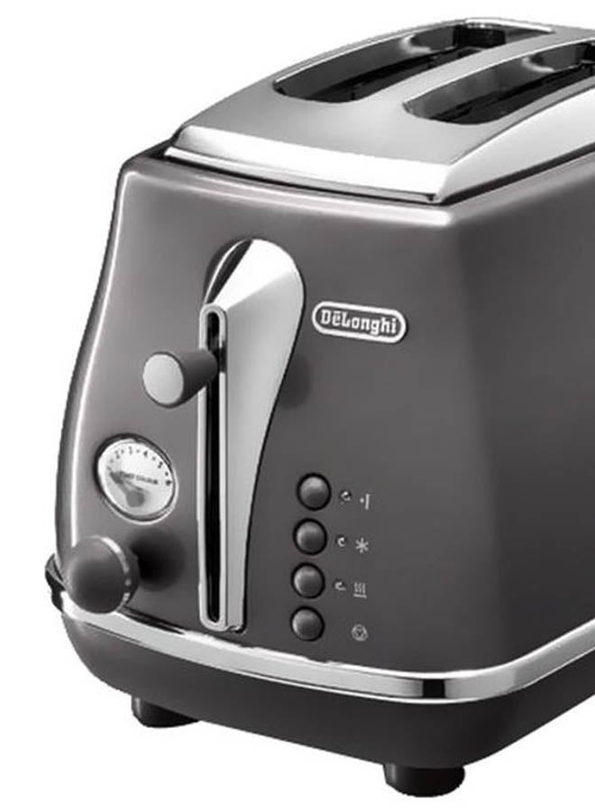 De'Longhi 2-Slice Icona Metallics Toaster 900.0 W CTOT2003.GY Grey/Silver - Image 5