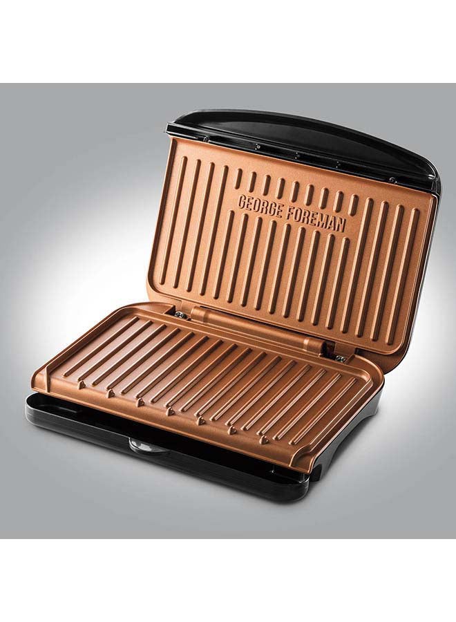 George Foreman Electric Indoor Medium Fit Grill Versatile Griddle, Hot Plate, And Toastie Machine With Improved Non-Stick Coating And Speedy Heat Up 1630 W 25811 Black Copper - Image 2