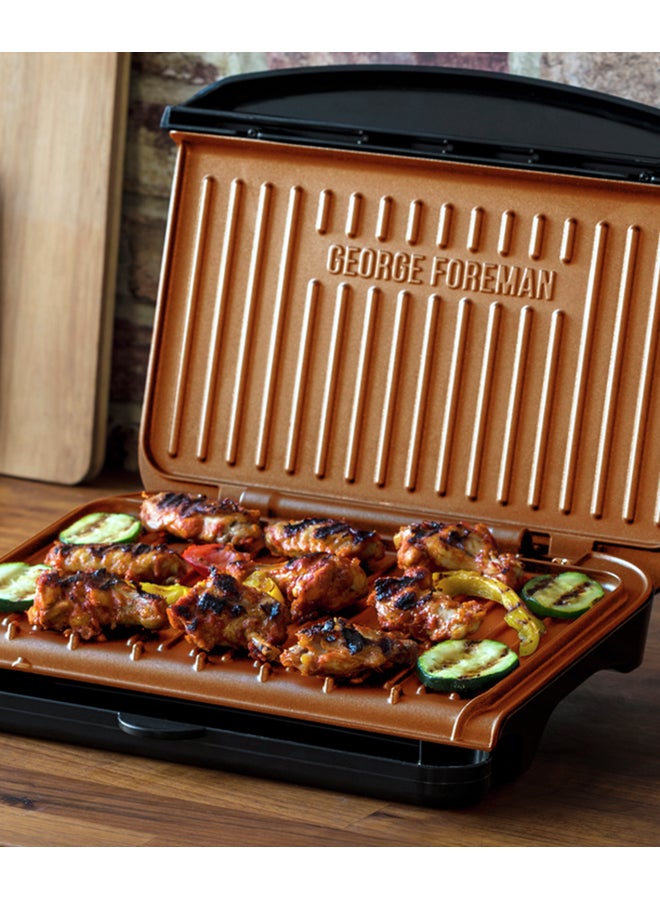 George Foreman Electric Indoor Medium Fit Grill Versatile Griddle, Hot Plate, And Toastie Machine With Improved Non-Stick Coating And Speedy Heat Up 1630 W 25811 Black Copper - Image 5