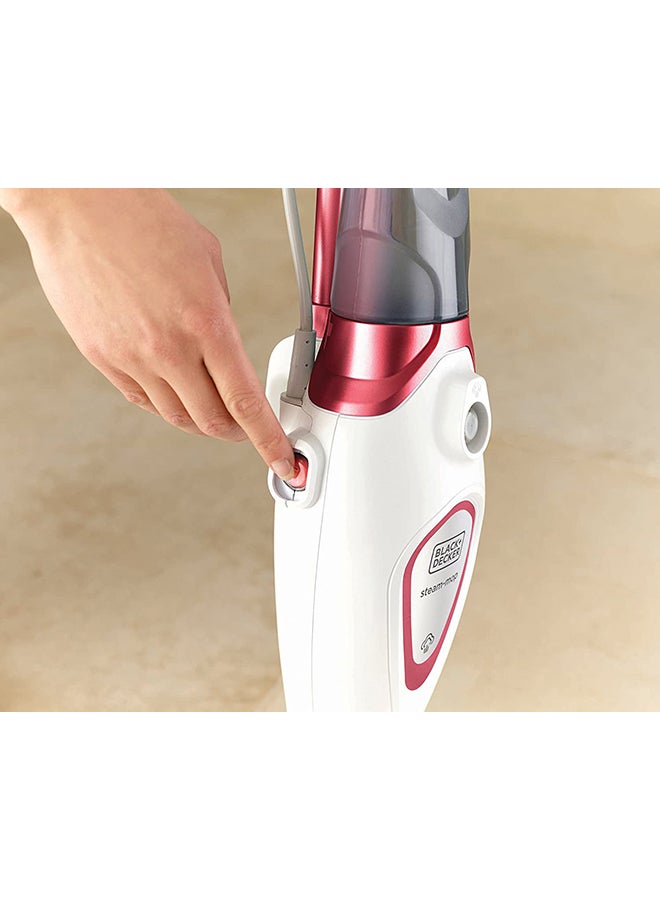 BLACK+DECKER - Steam Mop Cleaner with Auto Floor select technology and 180° Swivel Steeringn 1600 W BDS1616R-QS White/Red - Image 1