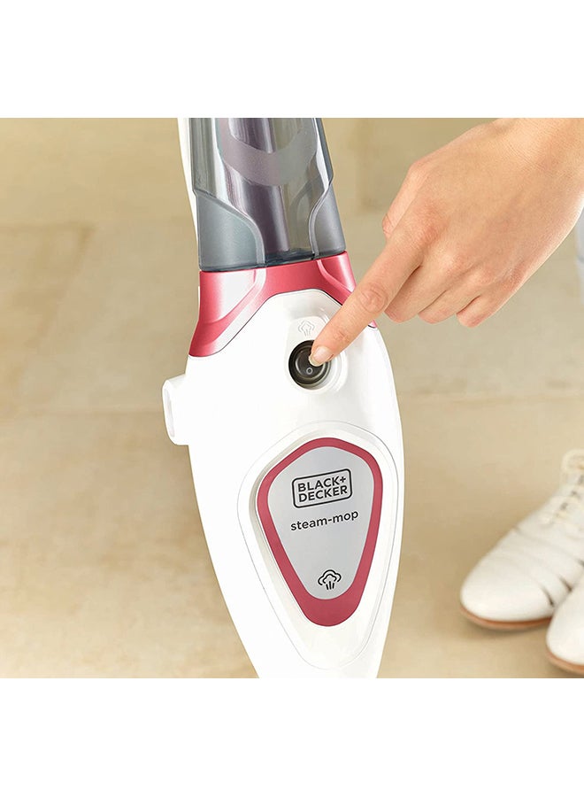 BLACK+DECKER - Steam Mop Cleaner with Auto Floor select technology and 180° Swivel Steeringn 1600 W BDS1616R-QS White/Red - Image 1