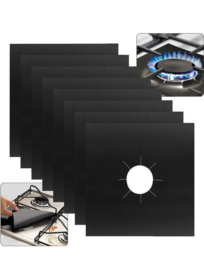 طقم أغطية موقد غاز مكون من 8 قطع أسود 27x27سم  - Image 1