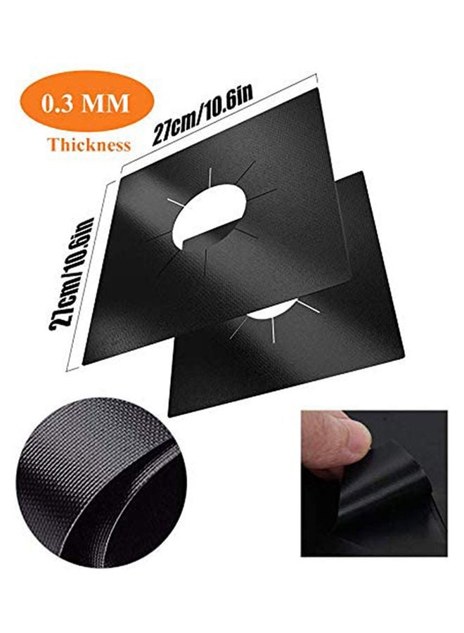 طقم أغطية موقد غاز مكون من 8 قطع أسود 27x27سم  - Image 2