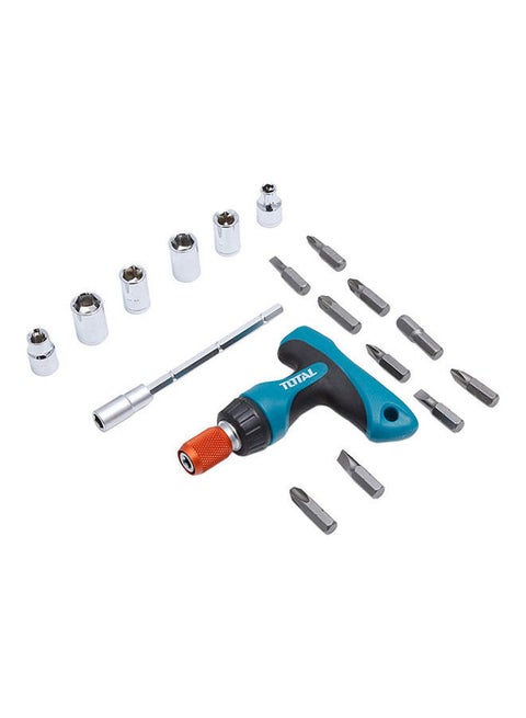 18 Pieces T-Handle Wrench Screwdriver Set Tacsd30181 Multicolour 15 x 11 x 3cm