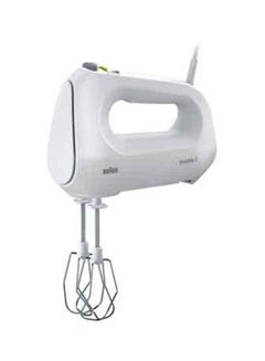 BRAUN Hand Mixer, 4 Speeds Turbo, Smart Mix, 2 Stainless Steel Whisks, 2 Stainless Steel Hooks, 400 W HM1010 White  - Image 2