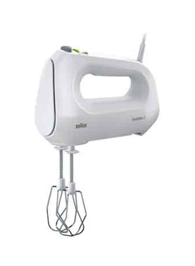 BRAUN - Hand Mixer, 4 Speeds Turbo, Smart Mix, 2 Stainless Steel Whisks, 2 Stainless Steel Hooks, 400 W HM1010 White - Image 1