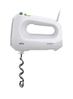 BRAUN Hand Mixer, 4 Speeds Turbo, Smart Mix, 2 Stainless Steel Whisks, 2 Stainless Steel Hooks, 400 W HM1010 White  - Image 3