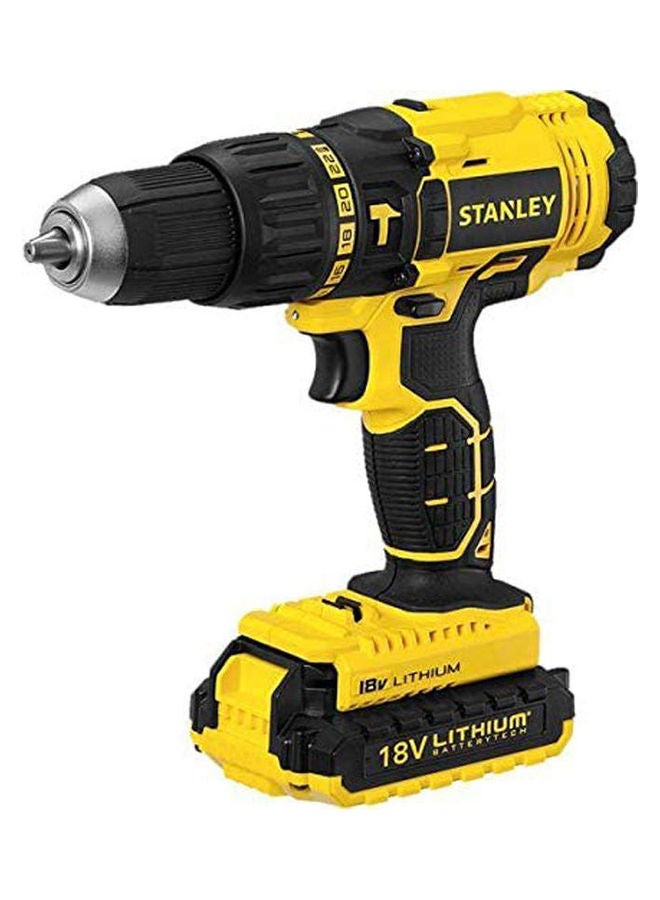 Stanley - Cordless 18V Li-Lon Hammer Drill Yellow-Black - Image 1
