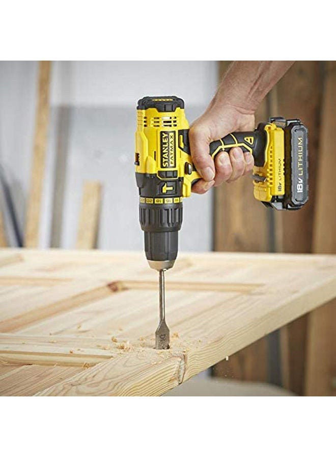 Stanley - Cordless 18V Li-Lon Hammer Drill Yellow-Black - Image 1