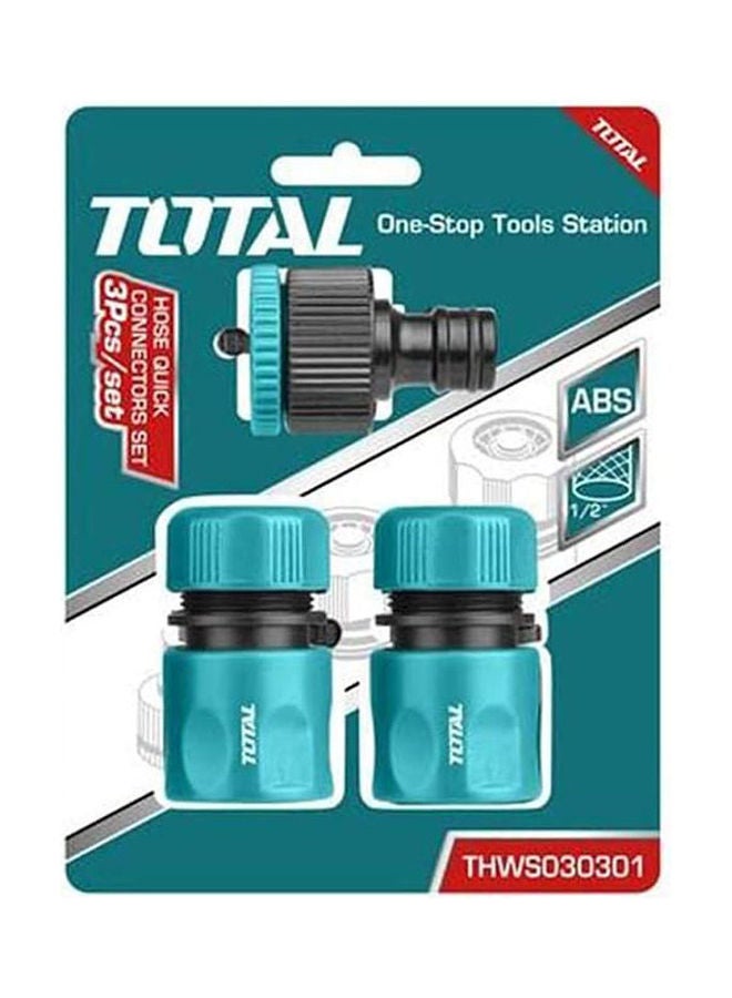 TOTAL 3 Pcs Hose Quick Connectors Set Abs Material Thws030301 Blue ‎9 x 7 x 1cm 
