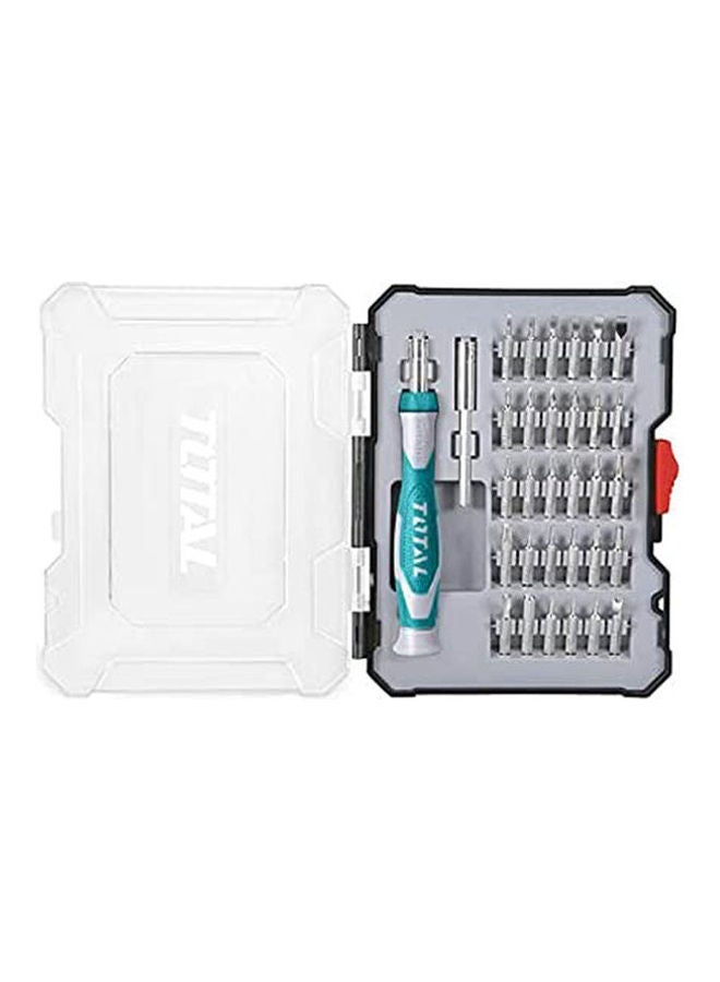 TOTAL - Total 32 Pcs Precision Screwdriver Bit Set Tacsd30326 Silver 16.8 x 15.8 x 8.8cm - Image 1