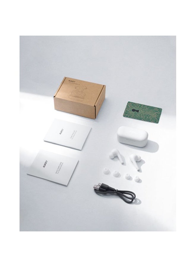 Aukey - EP-T21S 3D Surround Sound Move Compact II Wireless Earbuds White - Image 1