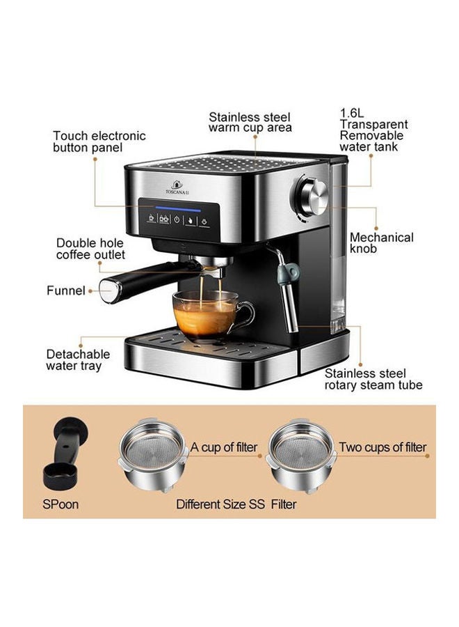 TOSCANA U Steam Espresso Maker 1.6 L 850.0 W sk-6862 Black/Silver - Image 4