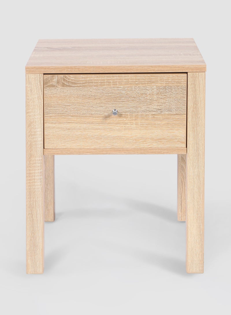 Switch Nightstand Table with Drawer - Bedside Table Wood Nightstand Comdina - Bedroom Furniture - Beige 450*450*550mm  - Image 1