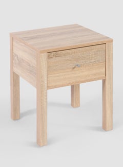 Switch Nightstand Table with Drawer - Bedside Table Wood Nightstand Comdina - Bedroom Furniture - Beige 450*450*550mm  - Image 2