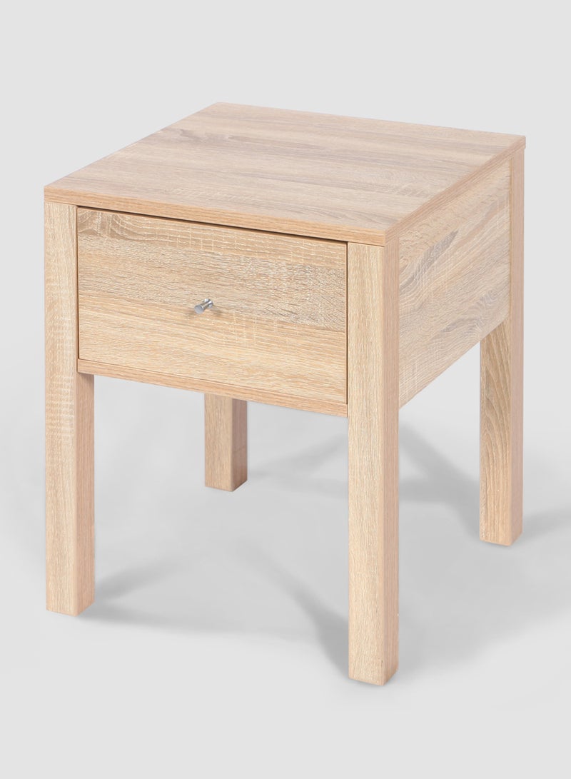 Switch Nightstand Table with Drawer - Bedside Table Wood Nightstand Comdina - Bedroom Furniture - Beige 450*450*550mm  - Image 3