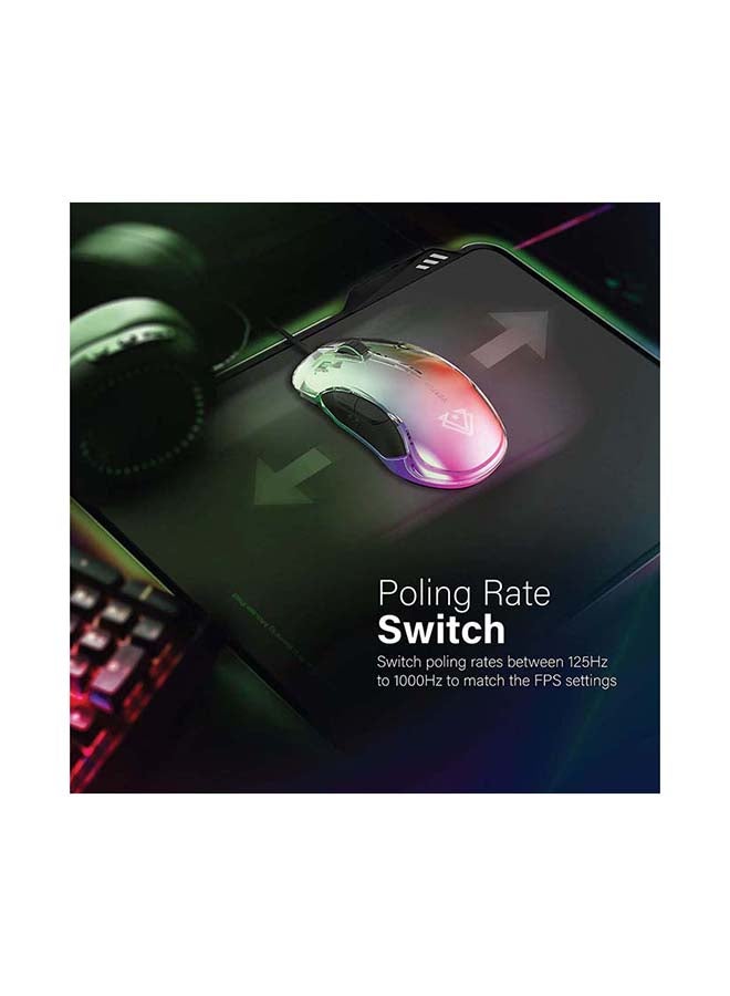 VERTUX - Phoenix Mouse With Transparent RGB Design Upto 12000 Black - Image 1