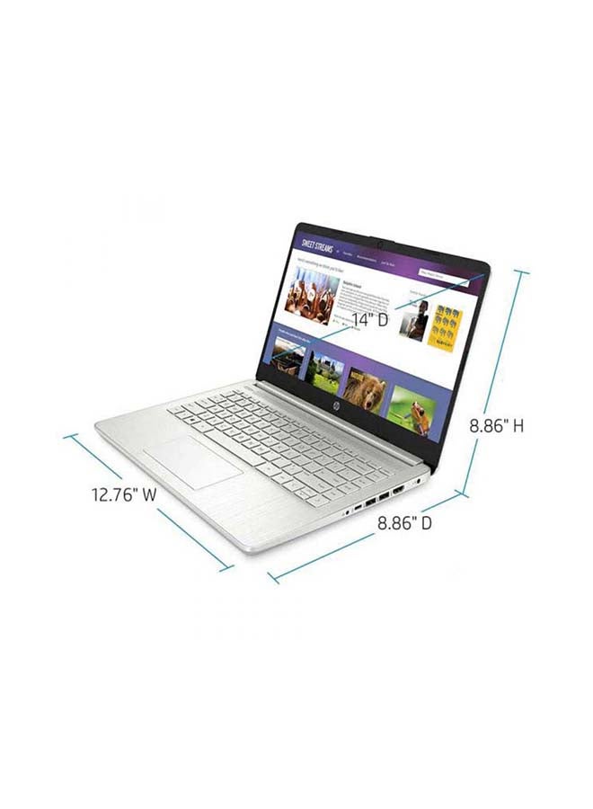 HP - 14-DQ2055WM (Upgraded Version) Laptop With 14-Inch HD Display, 11th Gen Core i3 1115G4 Processor/12GB RAM/256GB SSD/Intel UHD Graphics/Windows 10/International Version English/Arabic Silver - Image 1