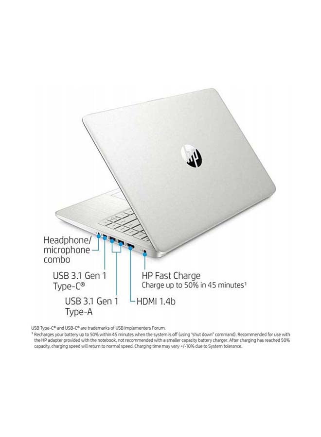HP - 14-DQ2055WM (Upgraded Version) Laptop With 14-Inch HD Display, 11th Gen Core i3 1115G4 Processor/12GB RAM/256GB SSD/Intel UHD Graphics/Windows 10/International Version English/Arabic Silver - Image 1