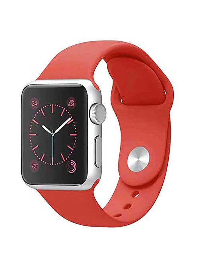 موكوم Silicon Sport Replacement Band For Apple Watch Series 7 Camellia Red