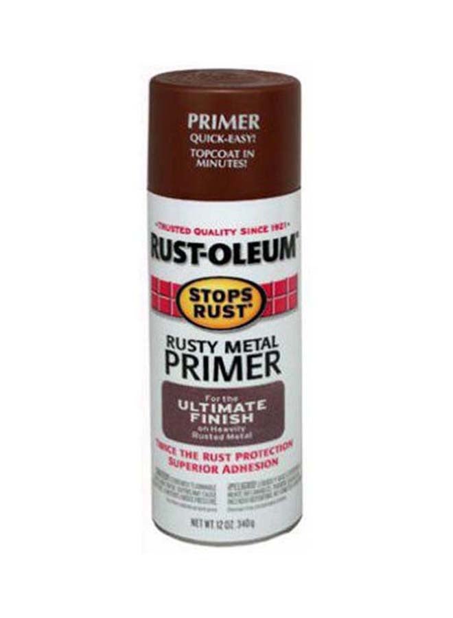 RUST-OLEUM Stops Rust Flat Rusty Metal Primer Spray Brown - Image 1