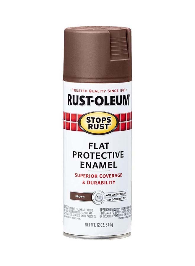 RUST-OLEUM Stops Rust Flat Protective Enamel Spray Brown - Image 1