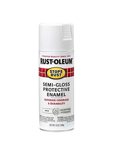 Stops Rust Flat Protective Enamel Spray White