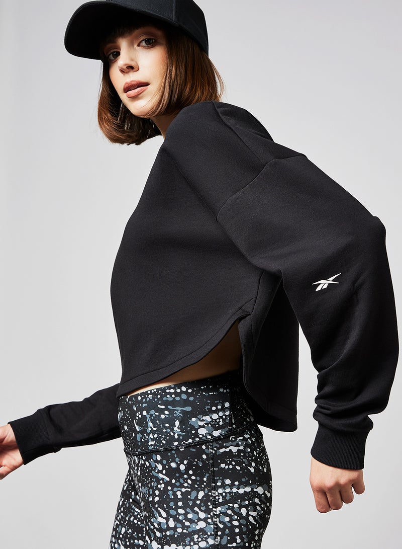 Reebok - DreamBlend Cotton Midlayer Training Sweatshirt Black - Image 1