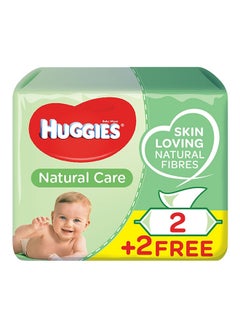 Natural Care Baby Wipes, 224 Count (2+2 Free) - Skin Loving Natural Fibers, Aloe Vera - v1634477719/N31876817A_1