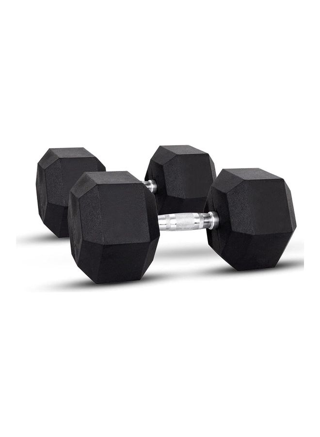 Sparnod Fitness SDH-2.5_ PAIR Hex Dumbbells Rubber Coated With Metal Handle For Strength Training And Body Workout 5kg - Image 1