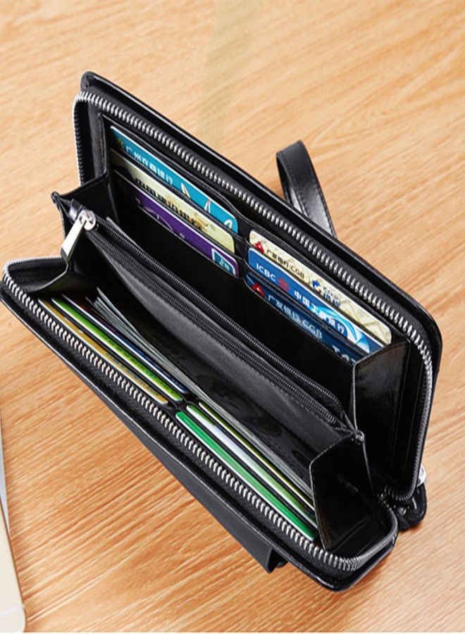 بايلليري محفظة بسحاب وكباس للرجال أسود - Image 4