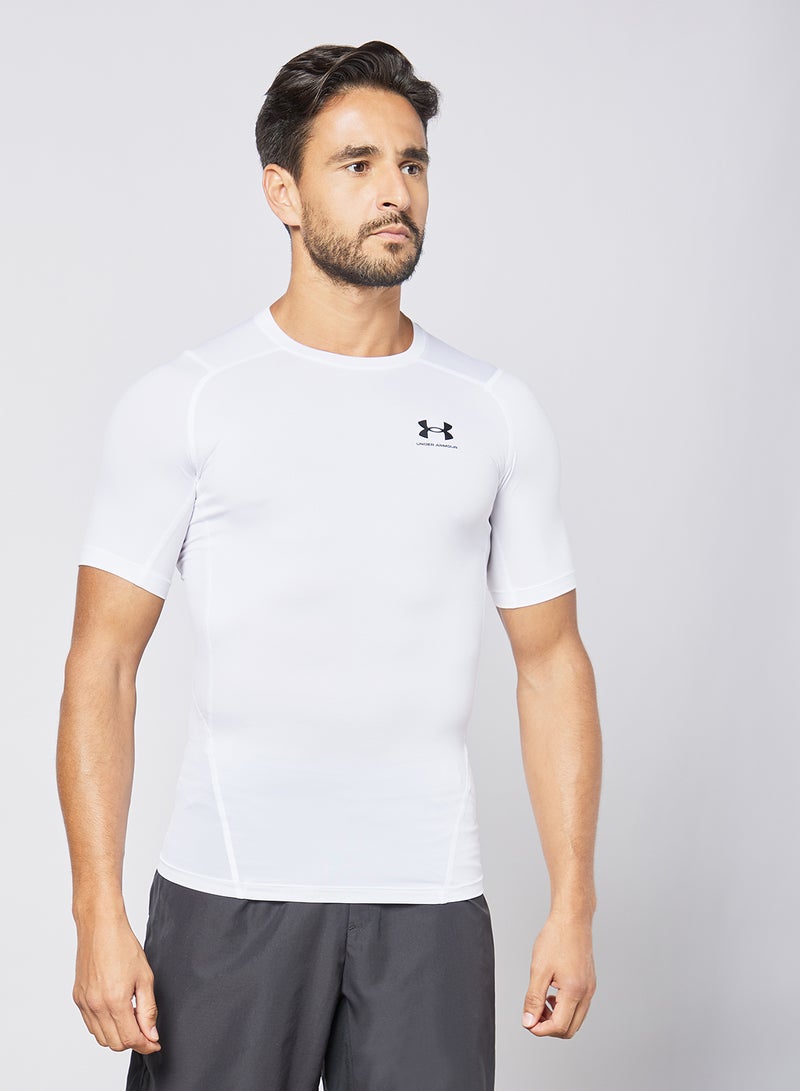 UNDER ARMOUR HeatGear Armour T-Shirt White  - Image 1