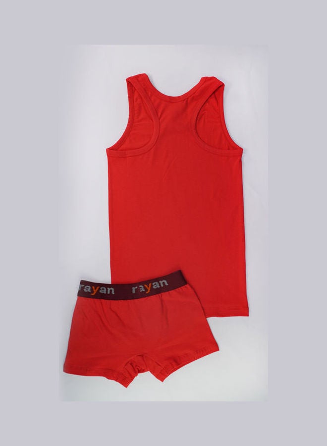 Rayan 6-Piece Undershirt And Boxer Underwear Set Red - Image 2