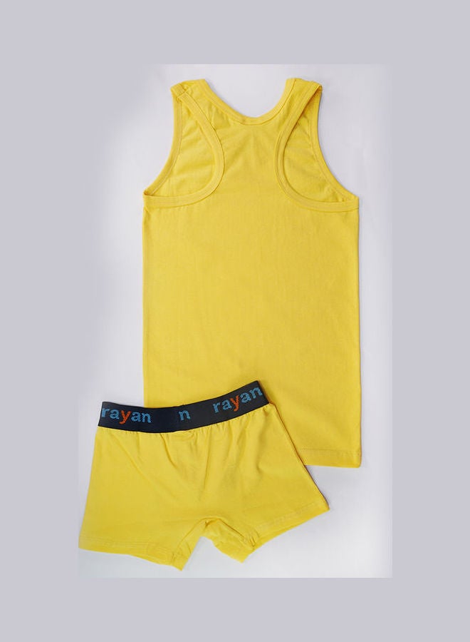 Rayan 6-Piece Undershirt And Boxer Underwear Set Yellow - Image 2