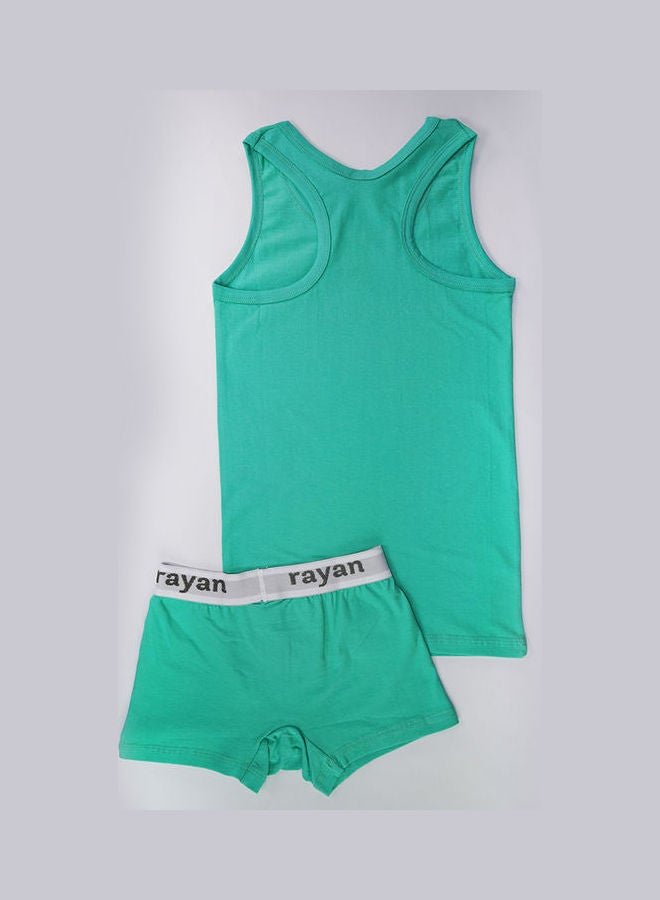 Rayan 6-Piece Undershirt And Boxer Underwear Set Sea Green - Image 2