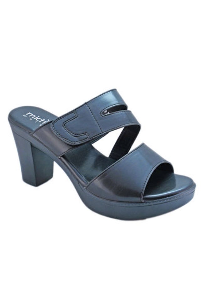 Michelle Morgan Slip-On Detail Heeled Sandals Blue - Image 1