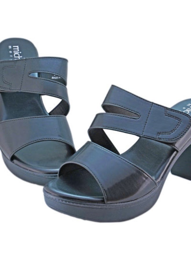 Michelle Morgan Slip-On Detail Heeled Sandals Blue - Image 3