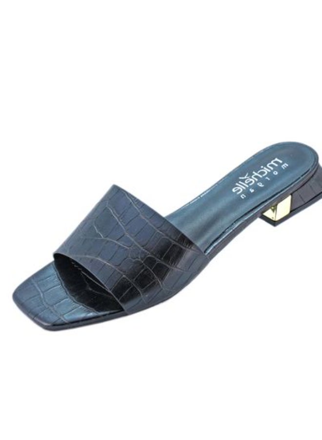 Michelle Morgan - Slip-On Detail Low Heeled Sandals Blue - Image 1